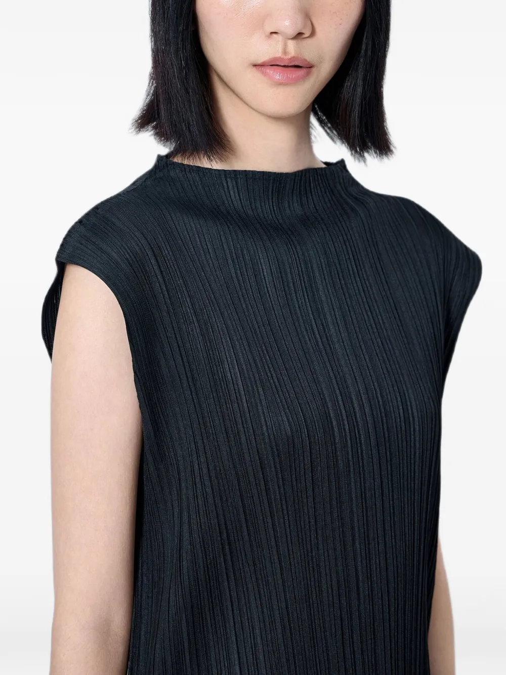 Pleats Please Issey Miyake プリーツノースリーブ ドレス | ブラック