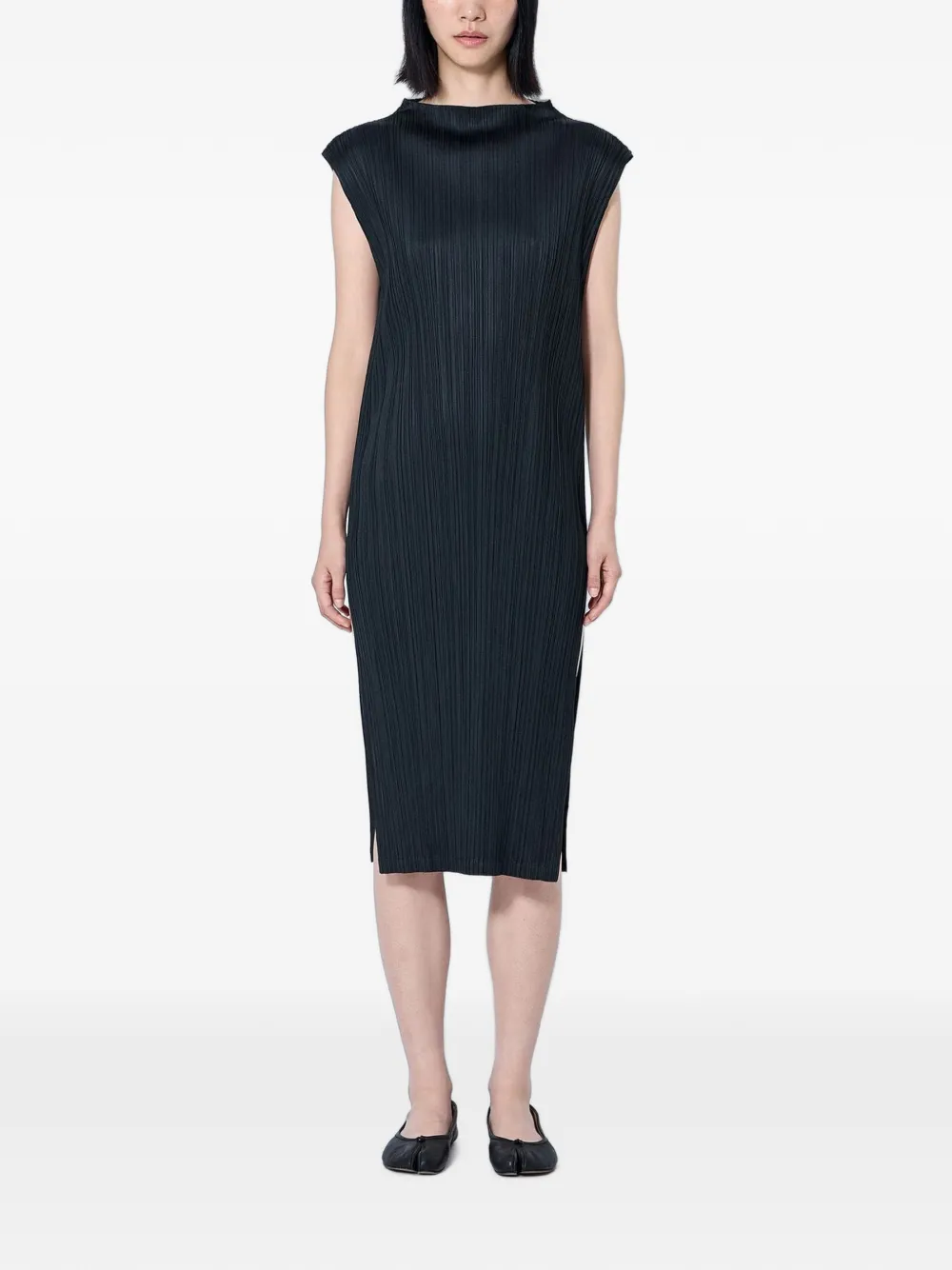 Pleats Please Issey Miyake pleated sleeveless dress - Nero