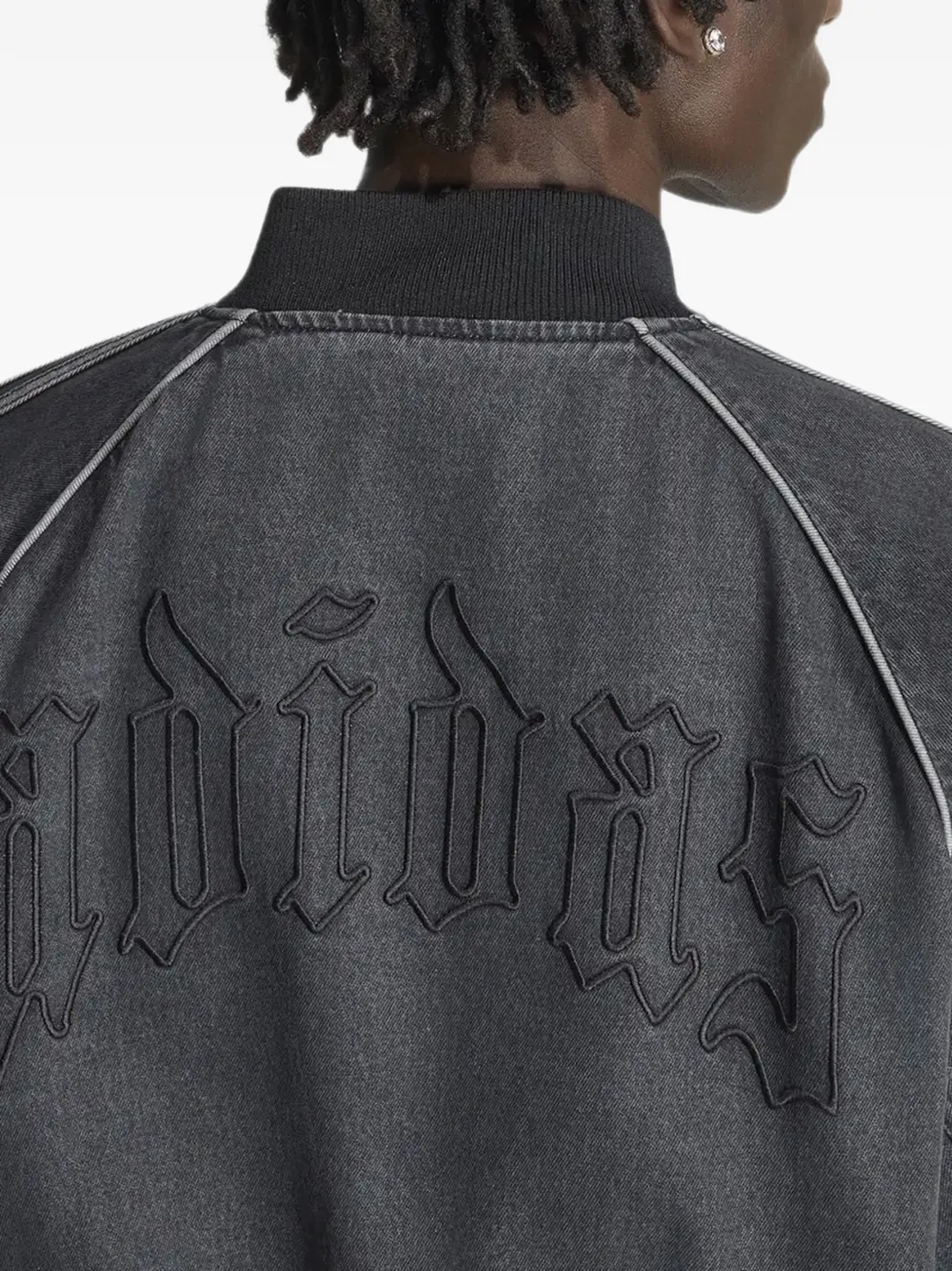 adidas Denim jack met geborduurd logo Zwart