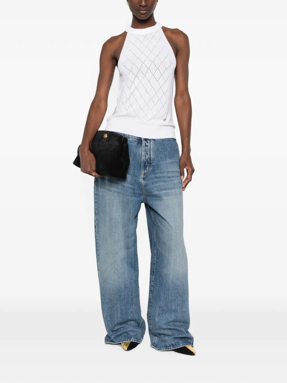 Balmain Tanktop met logo Wit