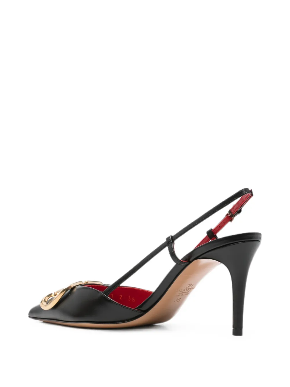 Valentino Garavani logo-appliqué mules Zwart