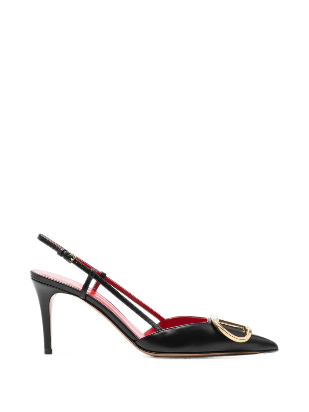 Valentino Garavani logo-appliqué mules Zwart