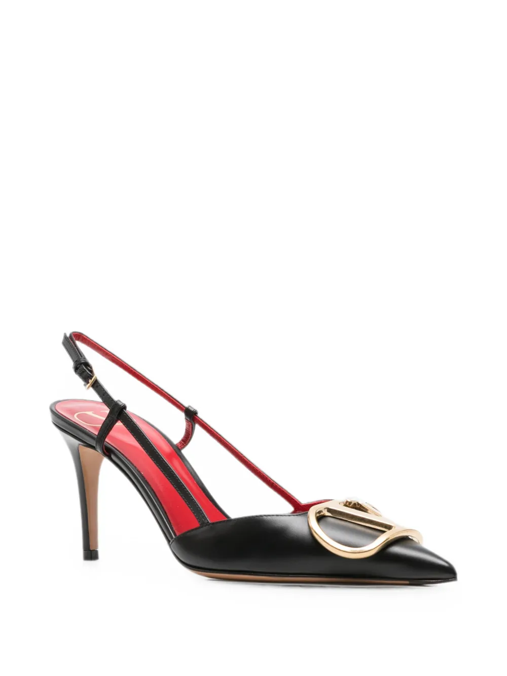 Valentino Garavani logo-appliqué mules Zwart