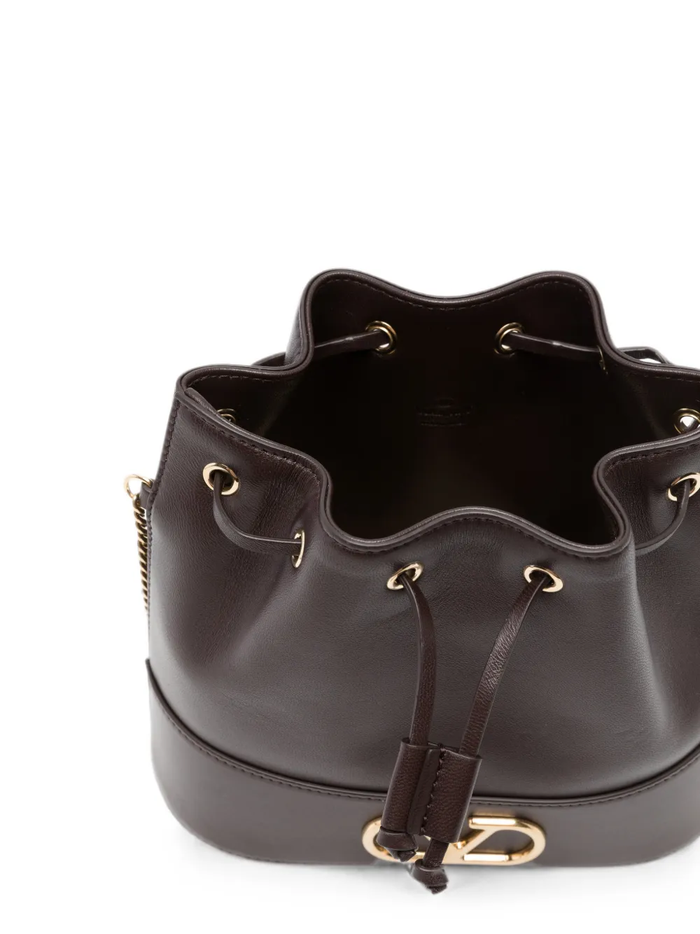Valentino Garavani Kleine VLogo Signature bucket-tas van nappa leer Bruin