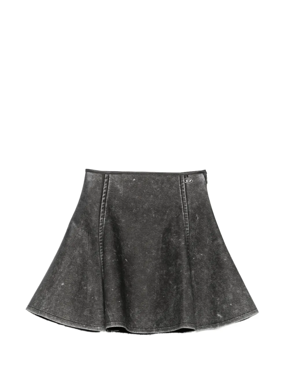 Diesel washed-effect A-line mini skirt - Grigio