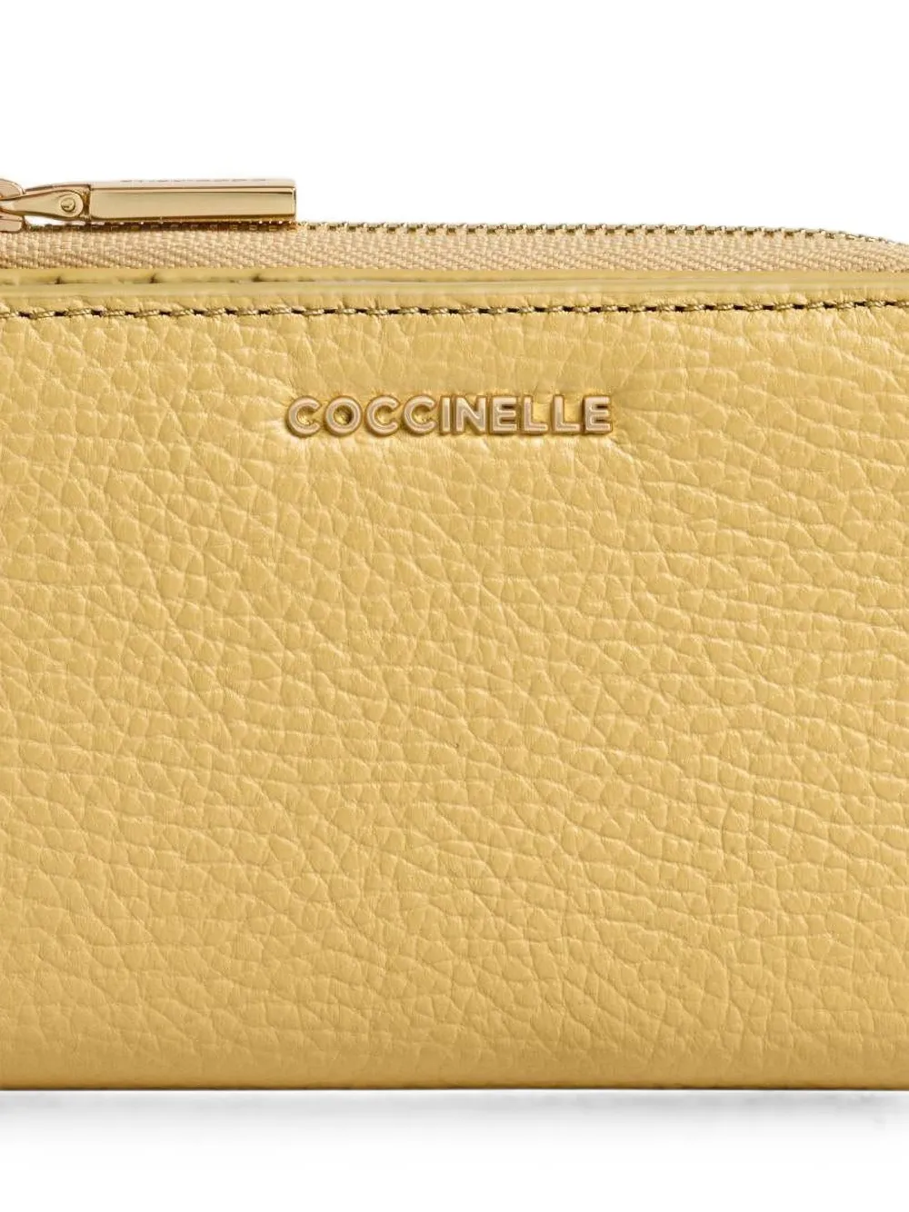Coccinelle Kleine Metallic portemonnee Geel