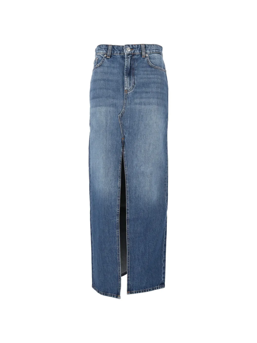 7 For All Mankind jupe en jean Darkwind à fente avant - Bleu 7 For All Mankind jupe en jean Darkwind à fente avant - Bleu