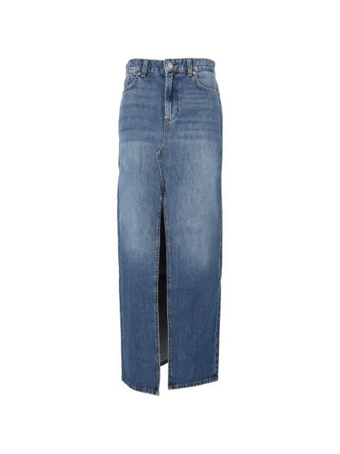 7 For All Mankind Darkwind front-slit denim skirt