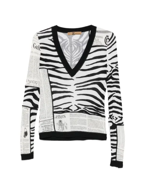 John Galliano Pre-Owned 2000s Pullover mit Tiger-Print