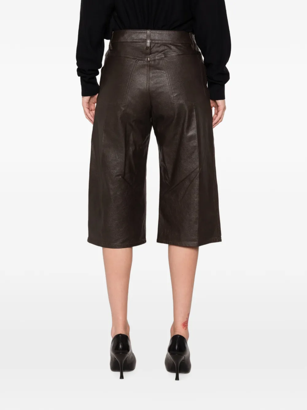 LEMAIRE Leren shorts Bruin