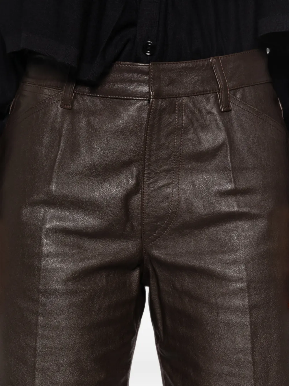 LEMAIRE Leren shorts Bruin
