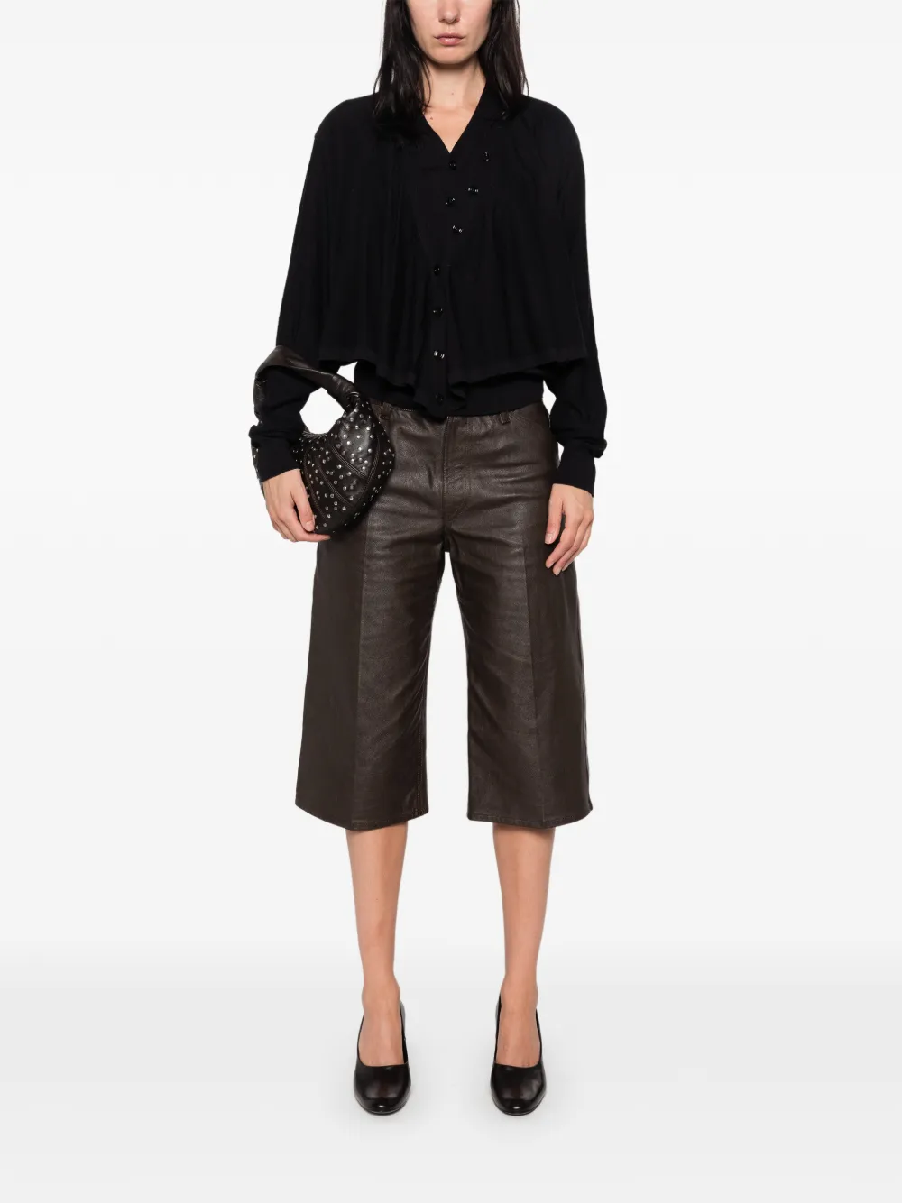 LEMAIRE Leren shorts Bruin