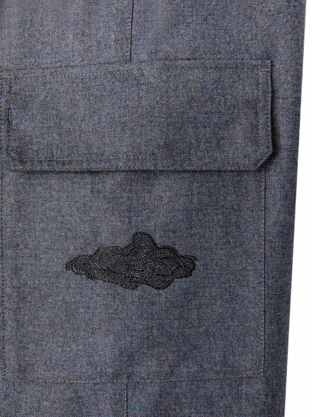 RETORI Broek met geborduurd logo Blauw