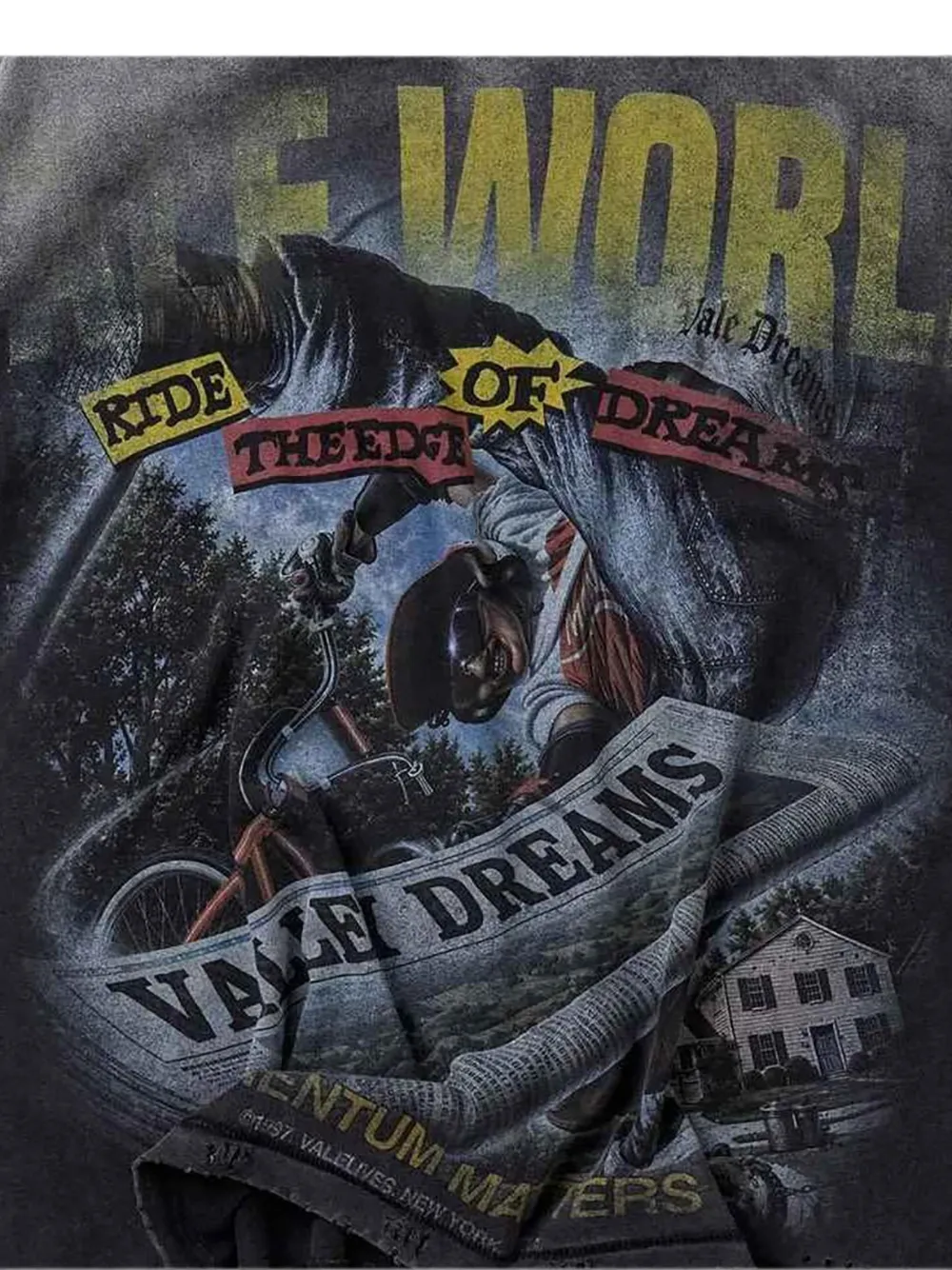 Vale T-shirt met grafische print Zwart