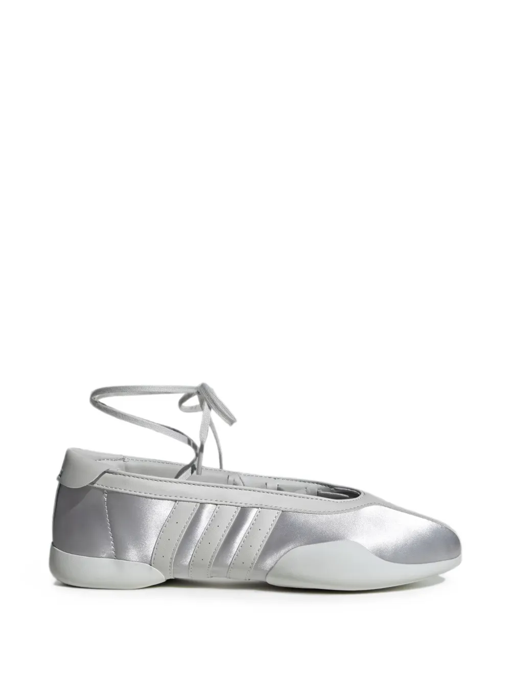 Adidas lace-up logo-patch ballet flats Zilver