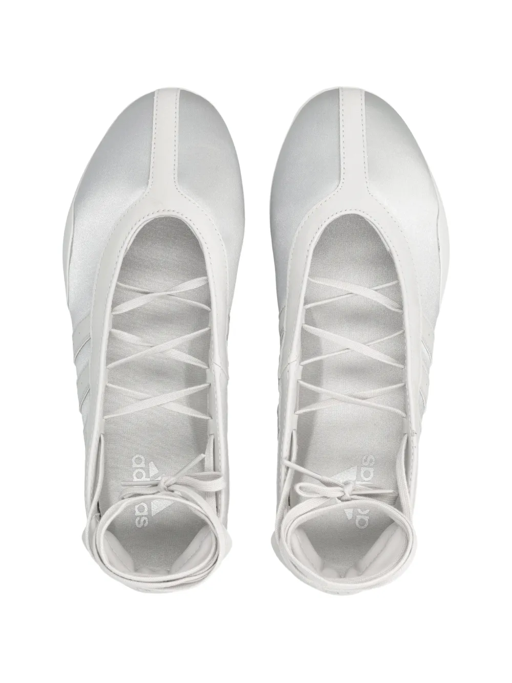 adidas Metallic ballerina's met veters Zilver