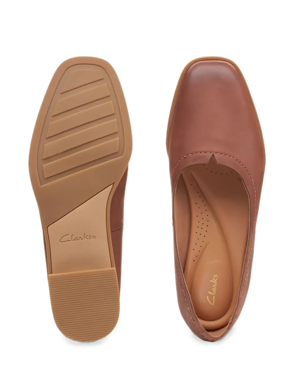Clarks Originals Pure Walk platte leren pumps Bruin