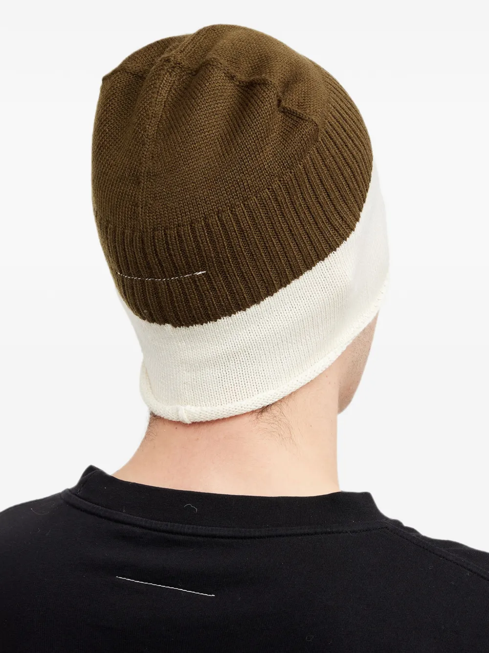 MM6 Maison Margiela Katoenen gebreide muts Bruin