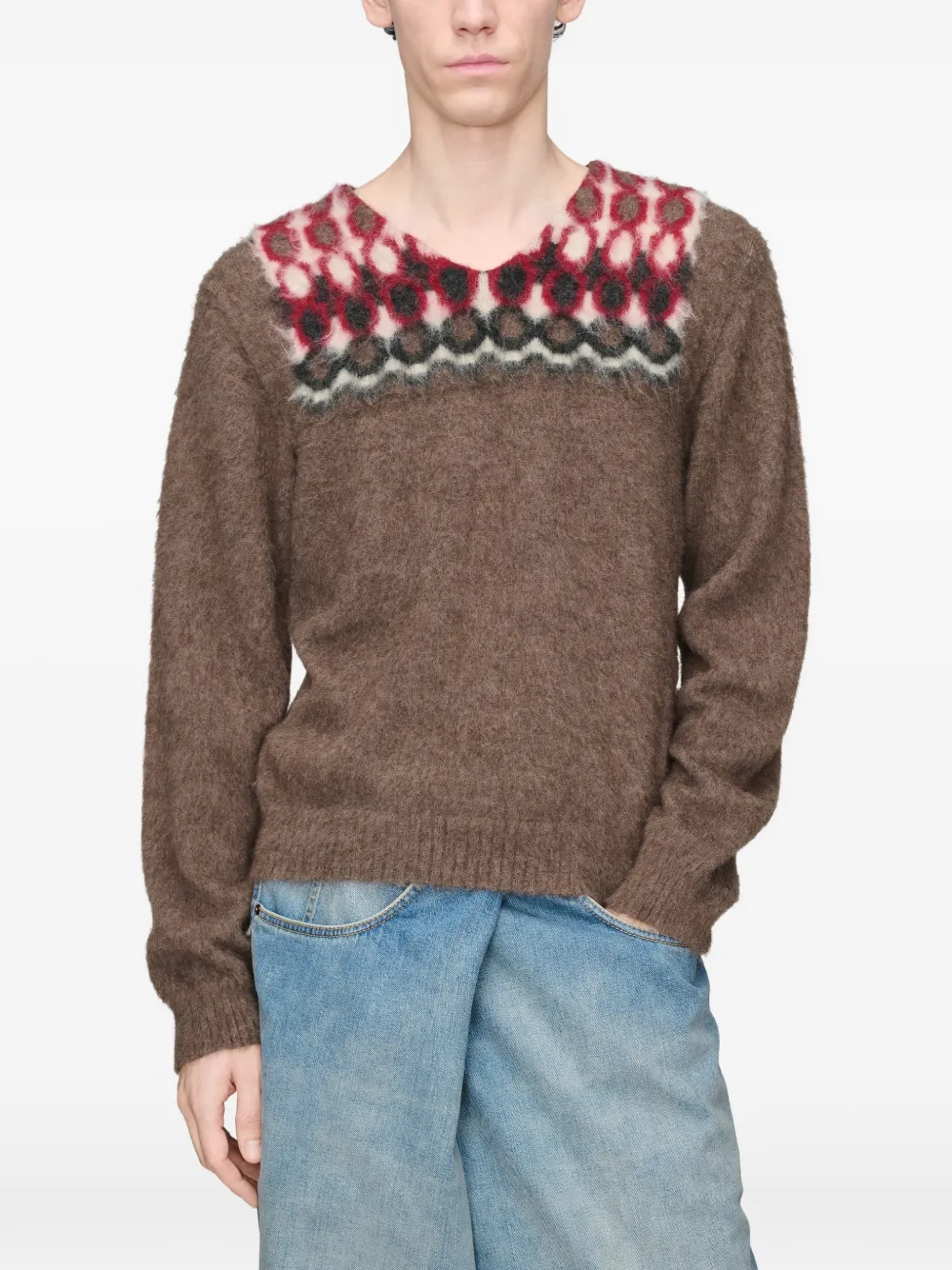 Maison Margiela Geborstelde pullover Bruin