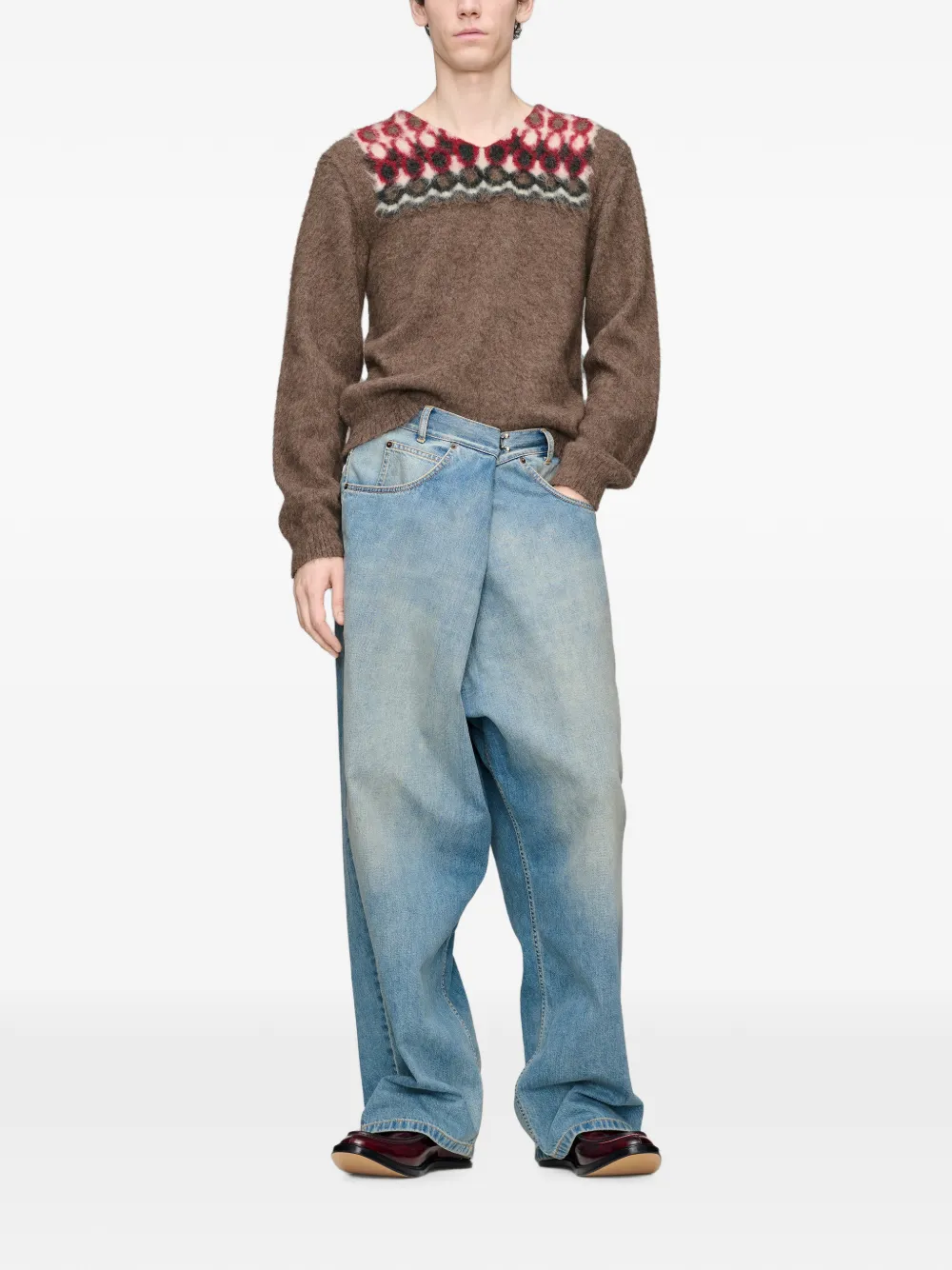 Maison Margiela Geborstelde pullover Bruin