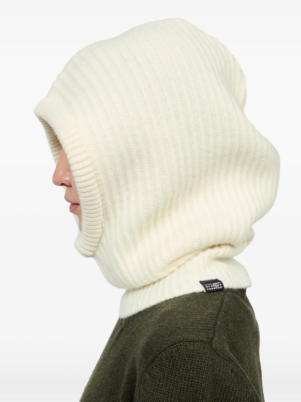 MM6 Maison Margiela Gebreide bivakmuts Wit