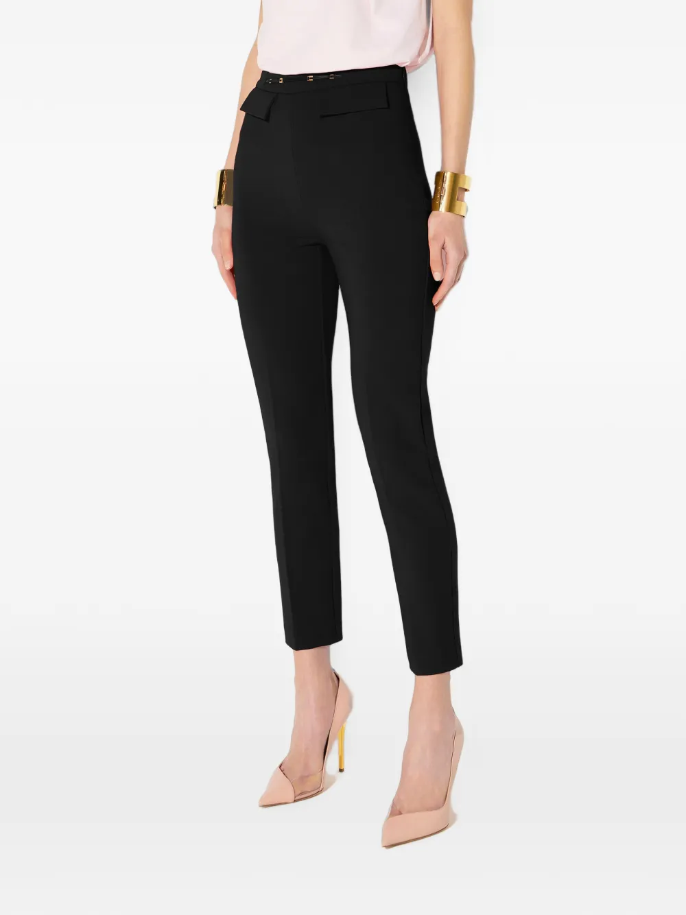 Elisabetta Franchi High waist pantalon Zwart