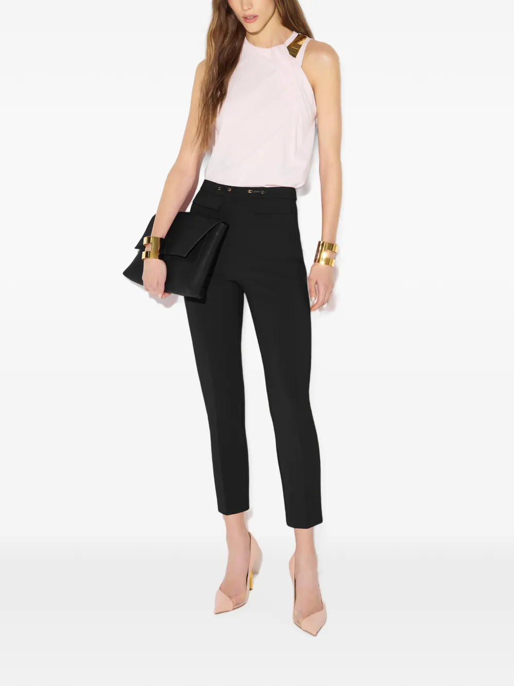 Elisabetta Franchi High waist pantalon Zwart