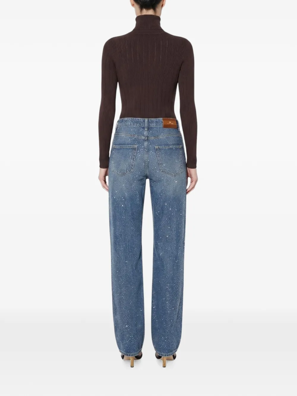 Elisabetta Franchi Ribgebreide coltrui met logo Bruin