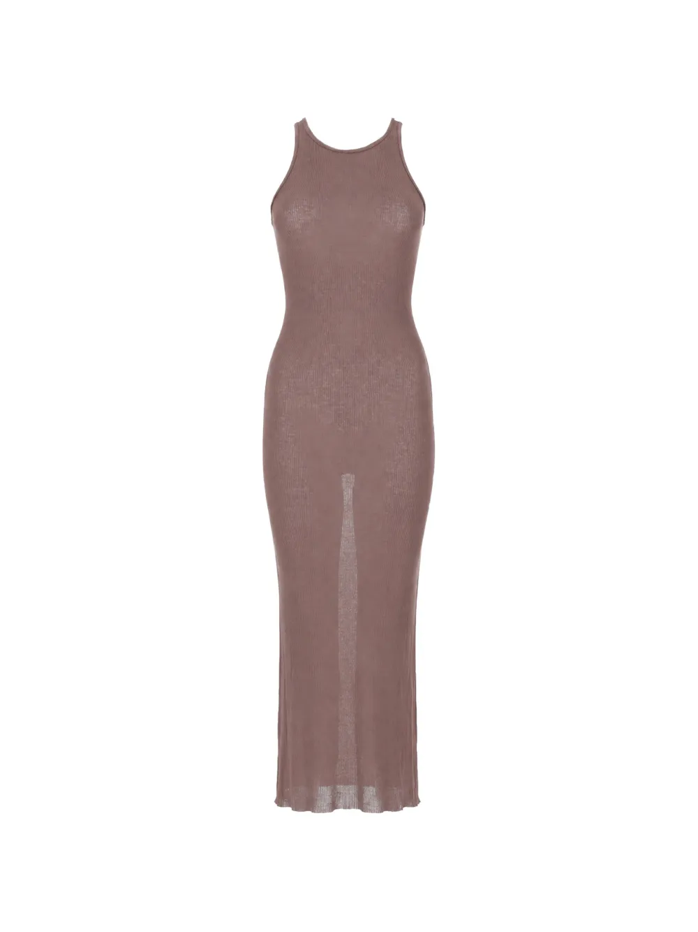 Rick Owens ribbed-knit racer-back maxi dress - Grau