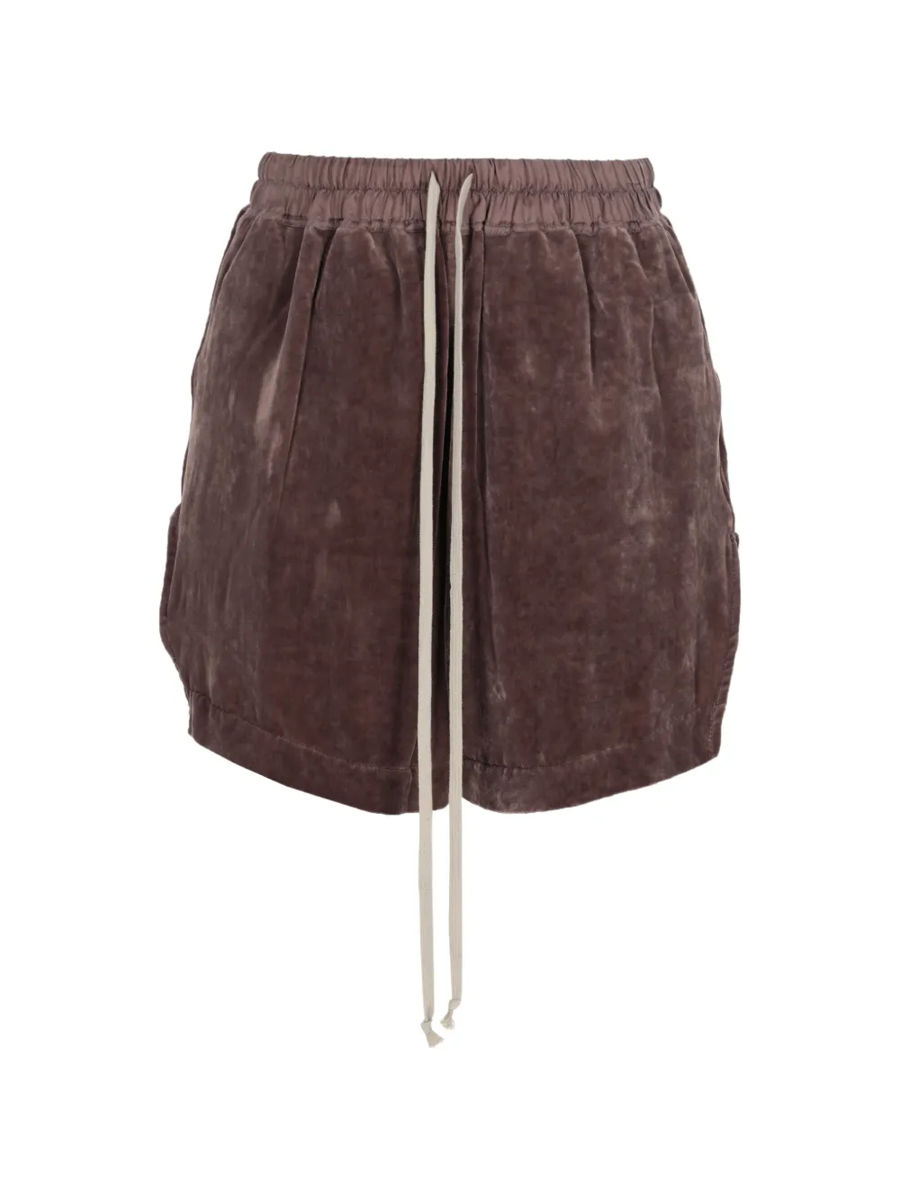 Rick Owens velvet drawstring mini shorts - Marrone