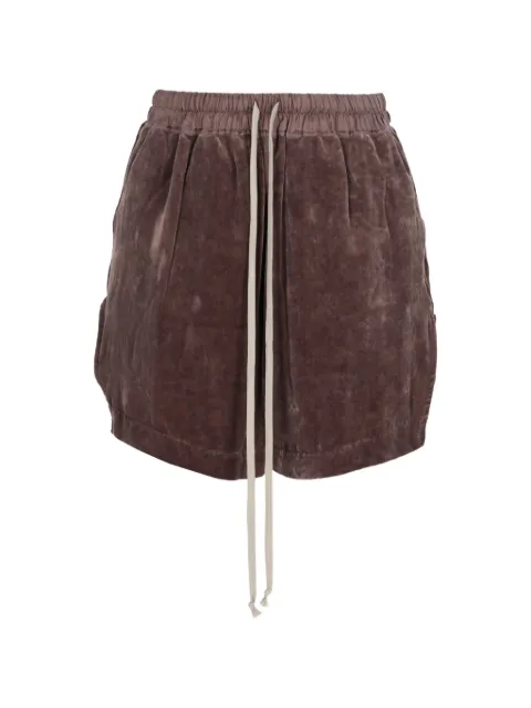 Rick Owens velvet drawstring mini shorts
