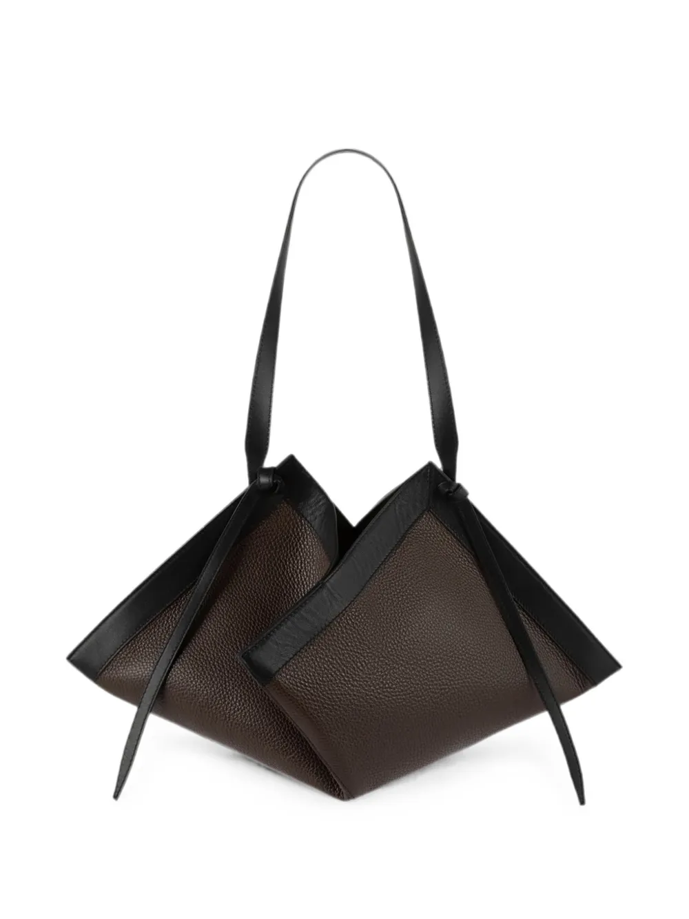 Yuzefi Wonton pebble-grain leather shoulder bag - Braun