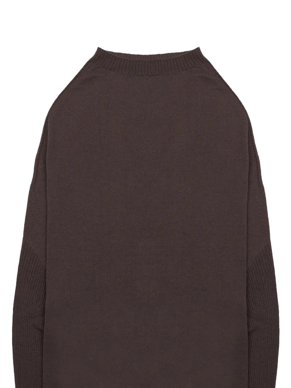 Rick Owens LS Crater ribgebreide trui met vlakken Bruin