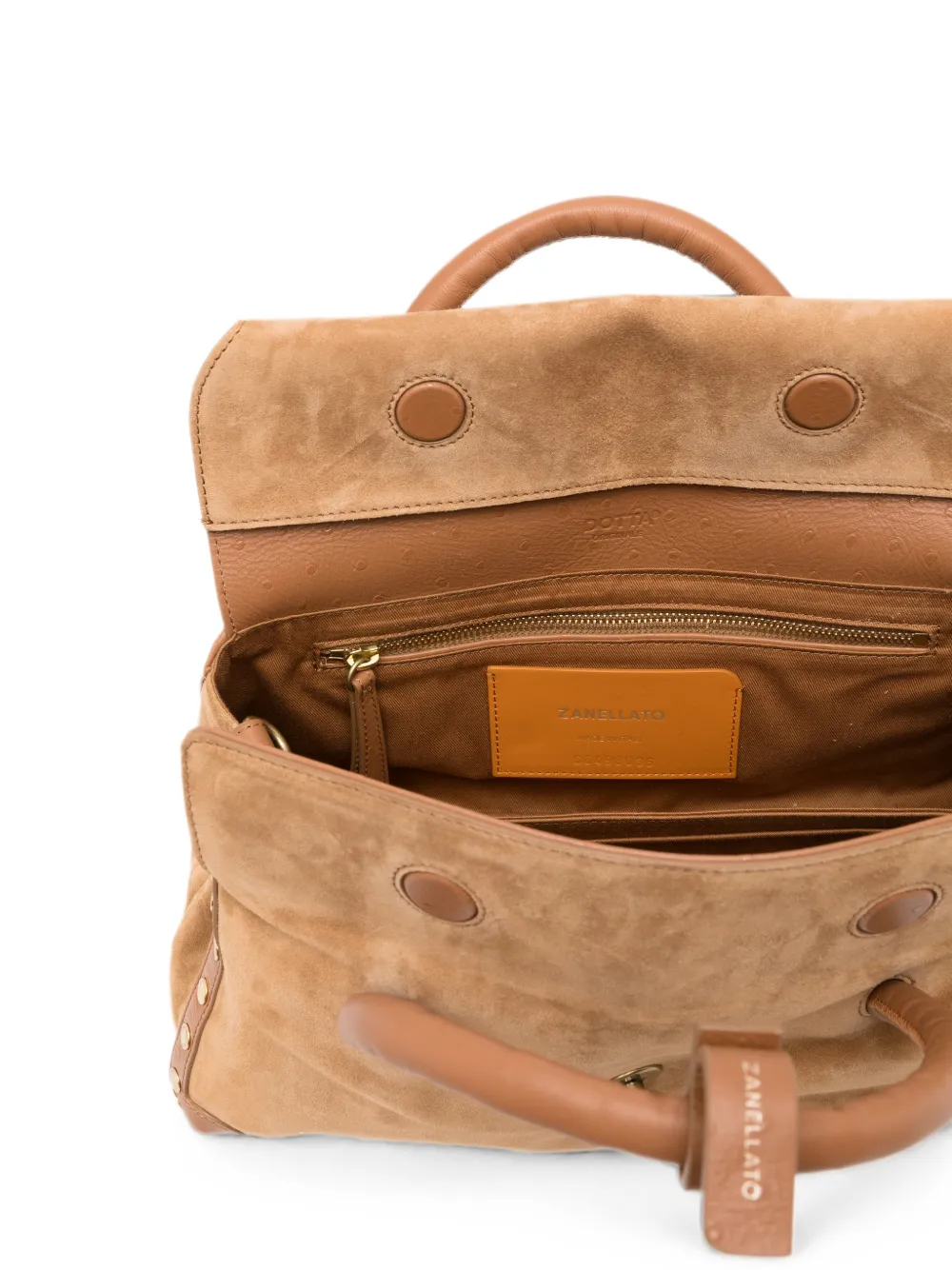 Zanellato Baby Dotta suède shopper Bruin