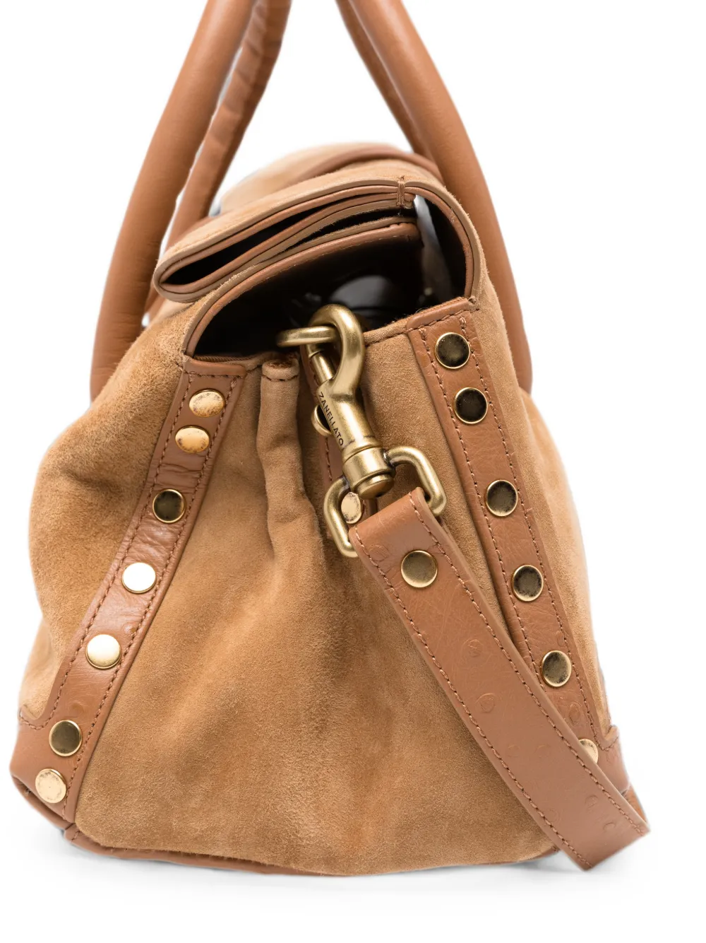 Zanellato Baby Dotta suède shopper Bruin