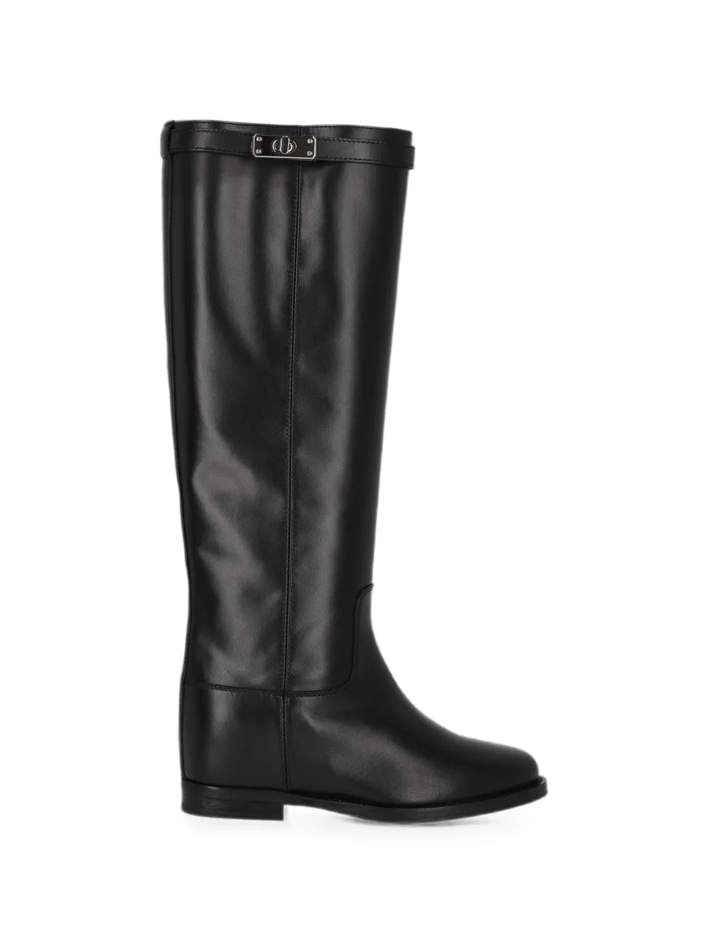 Via Roma 15 leather knee-high boots Zwart