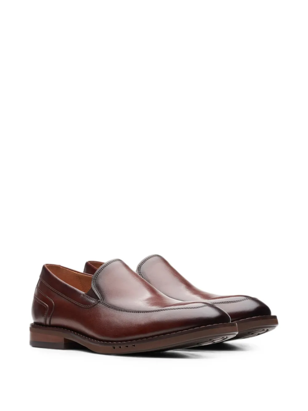 Clarks Originals Un Hugh Step leren loafers Bruin