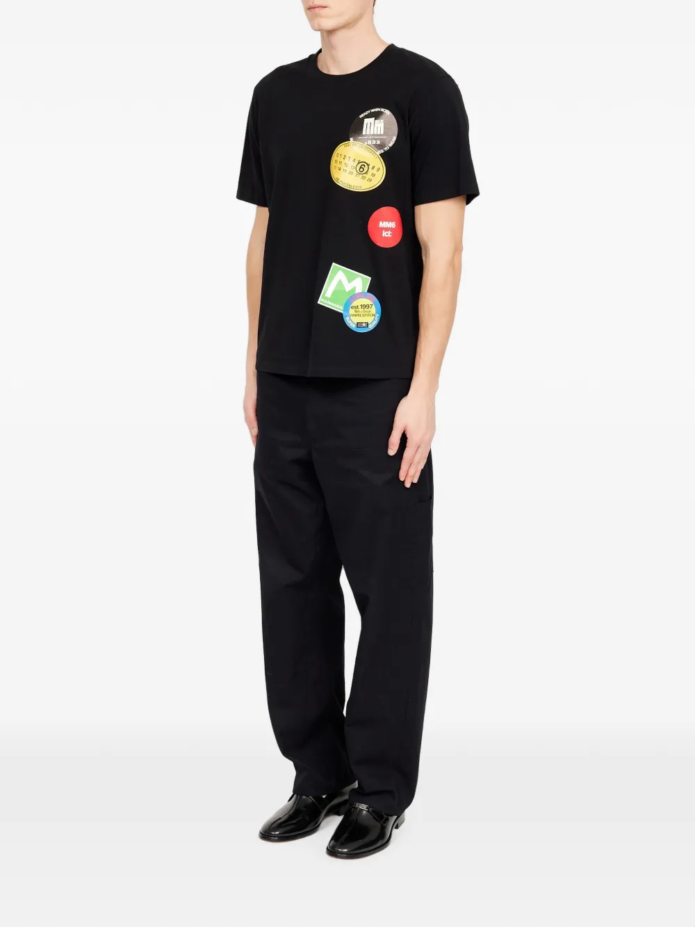 MM6 Maison Margiela Katoenen jersey T-shirt Zwart