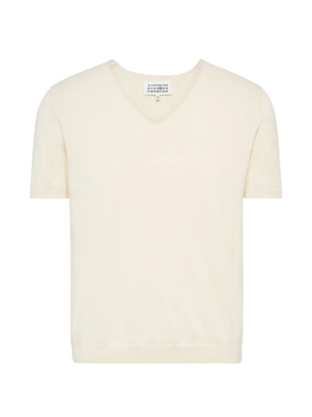 Maison Margiela cotton V-neck top - Toni neutri