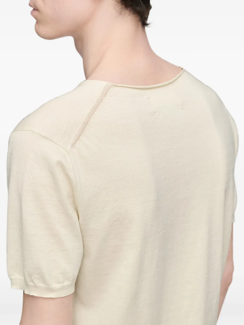 Maison Margiela Katoenen top met V-hals Beige