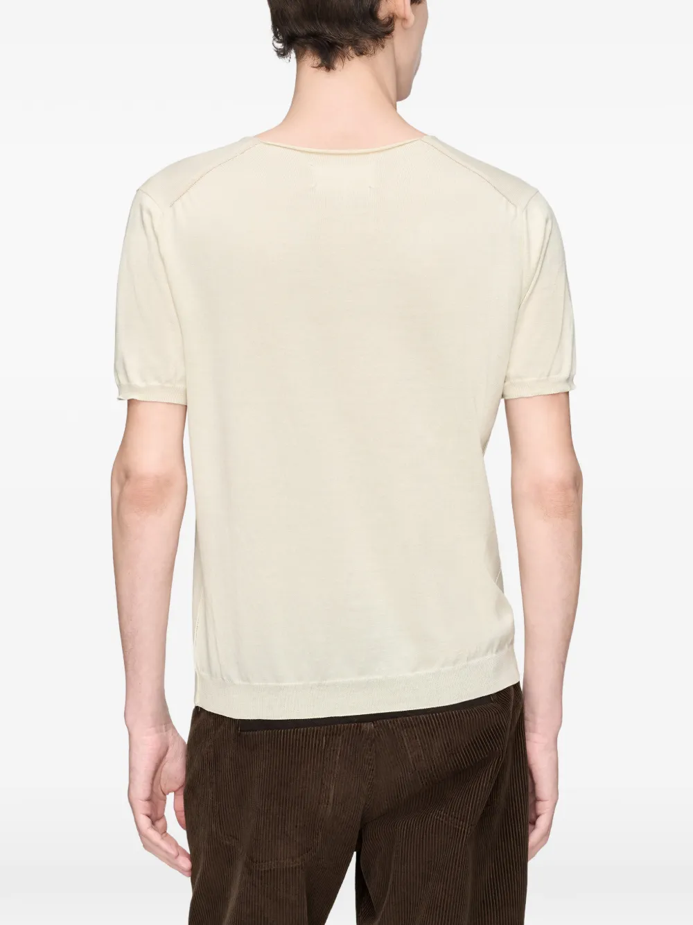 Maison Margiela Katoenen top met V-hals Beige
