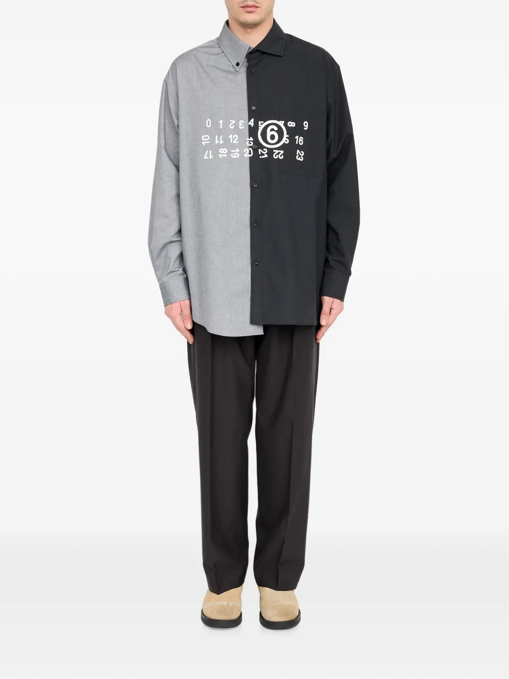 MM6 Maison Margiela Overhemd met logoprint Zwart