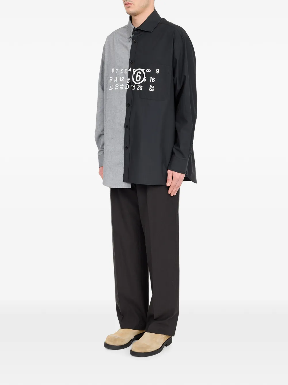 MM6 Maison Margiela Overhemd met logoprint Zwart