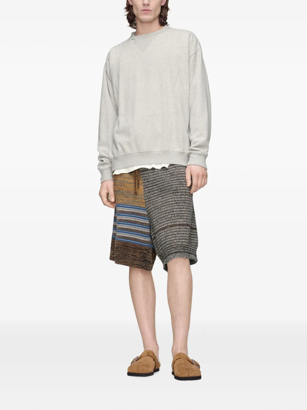 Maison Margiela Gebreide shorts met patchwork Bruin