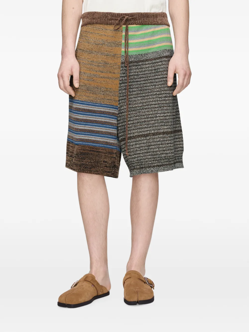 Maison Margiela Gebreide shorts met patchwork Bruin
