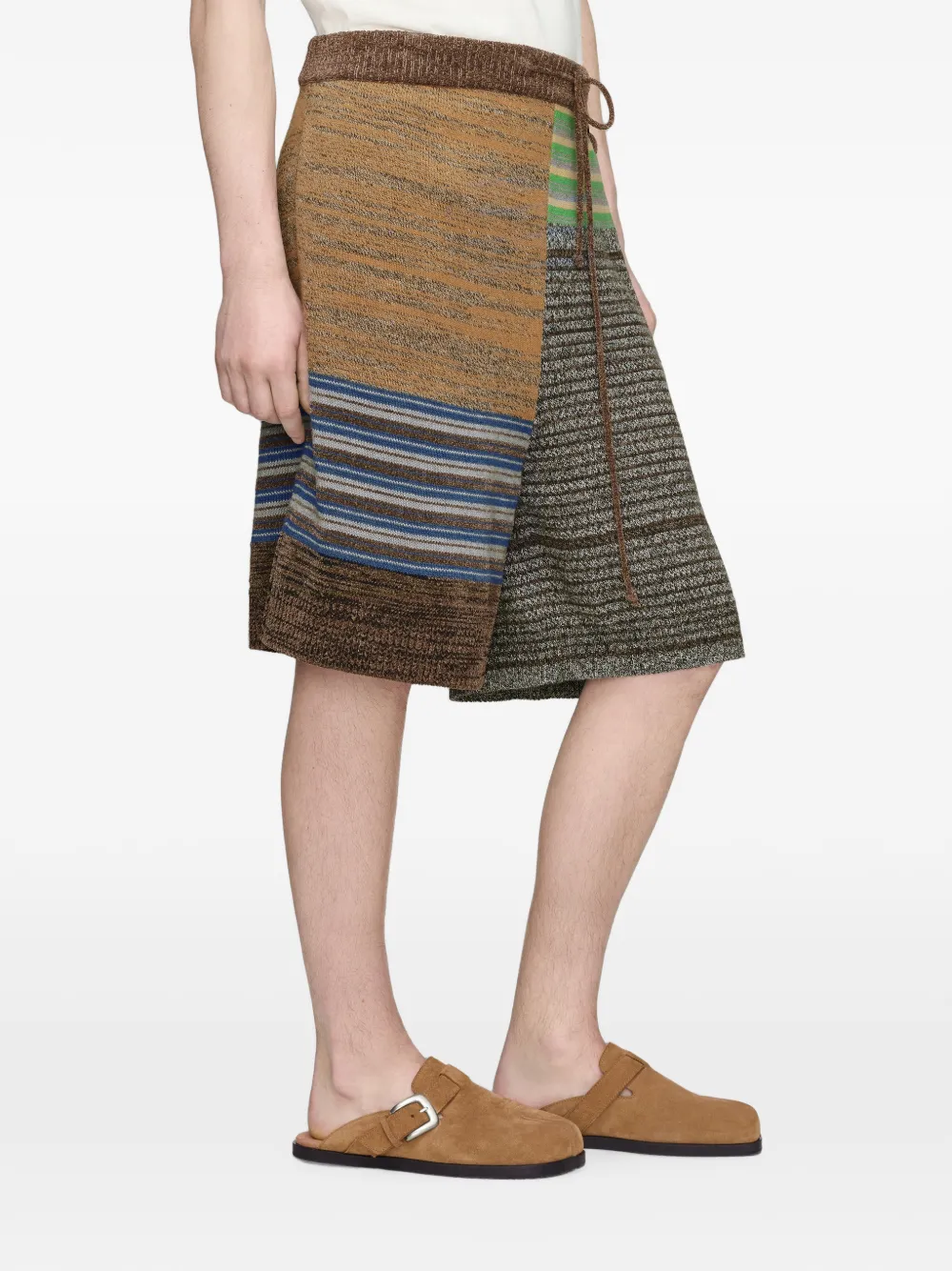 Maison Margiela Gebreide shorts met patchwork Bruin