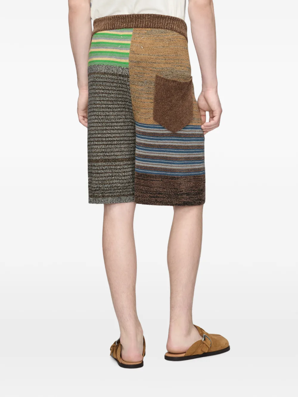 Maison Margiela Gebreide shorts met patchwork Bruin