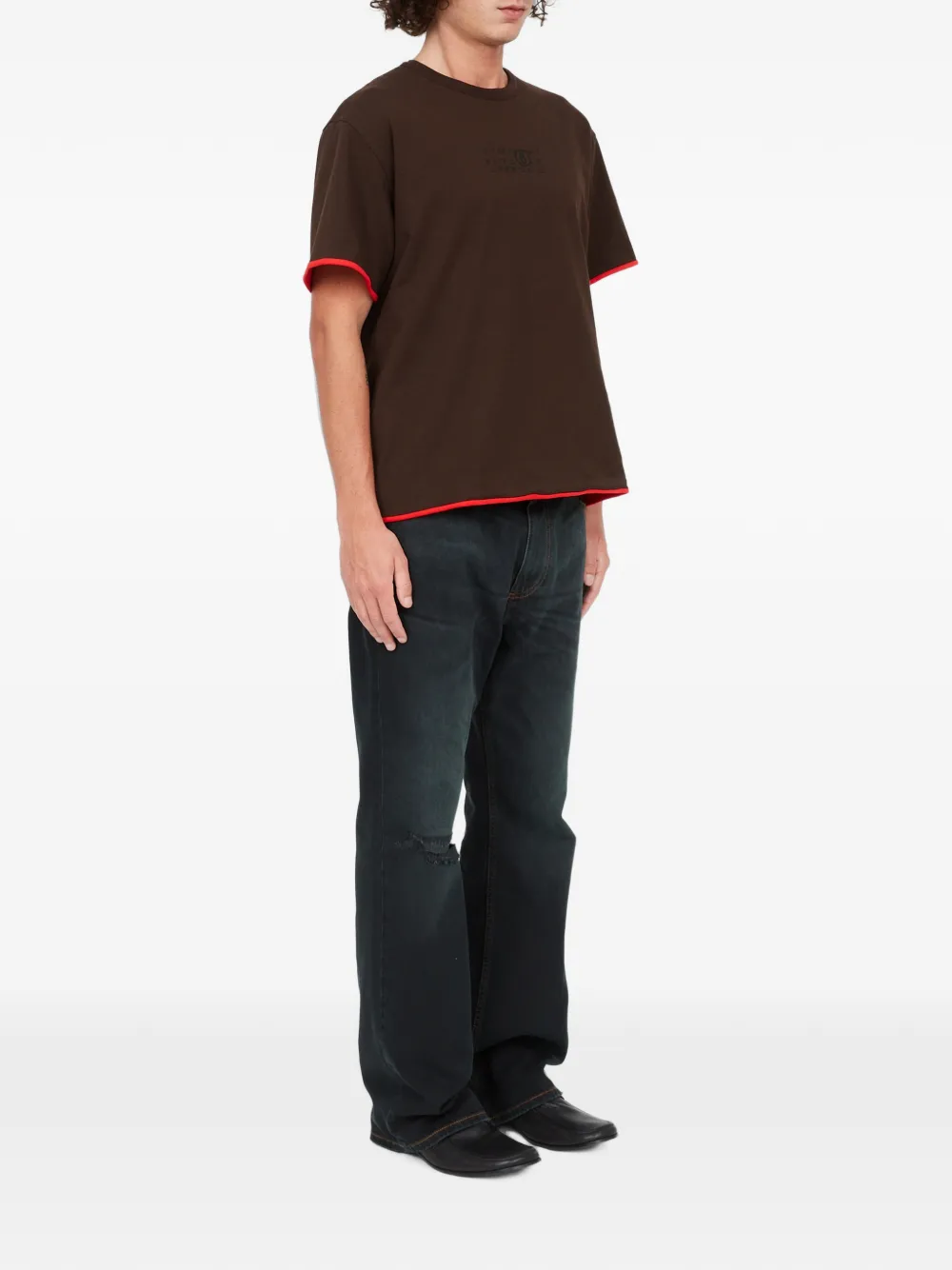 MM6 Maison Margiela Omkeerbaar katoenen T-shirt Bruin