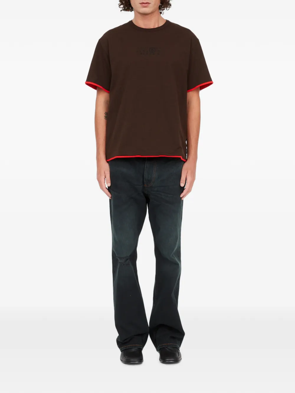 MM6 Maison Margiela Omkeerbaar katoenen T-shirt Bruin