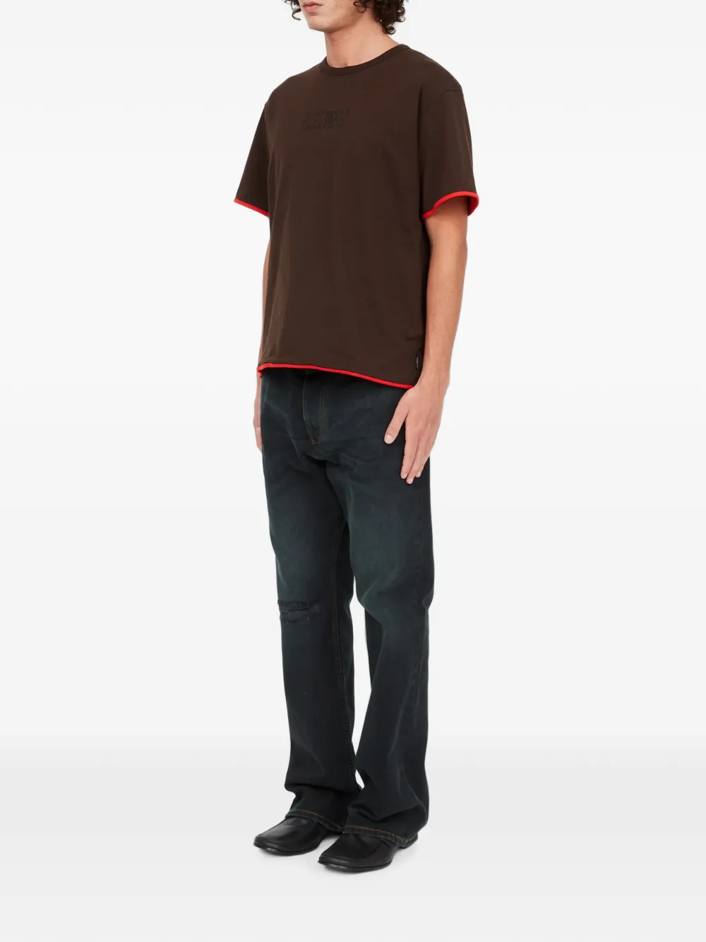 MM6 Maison Margiela Omkeerbaar katoenen T-shirt Bruin